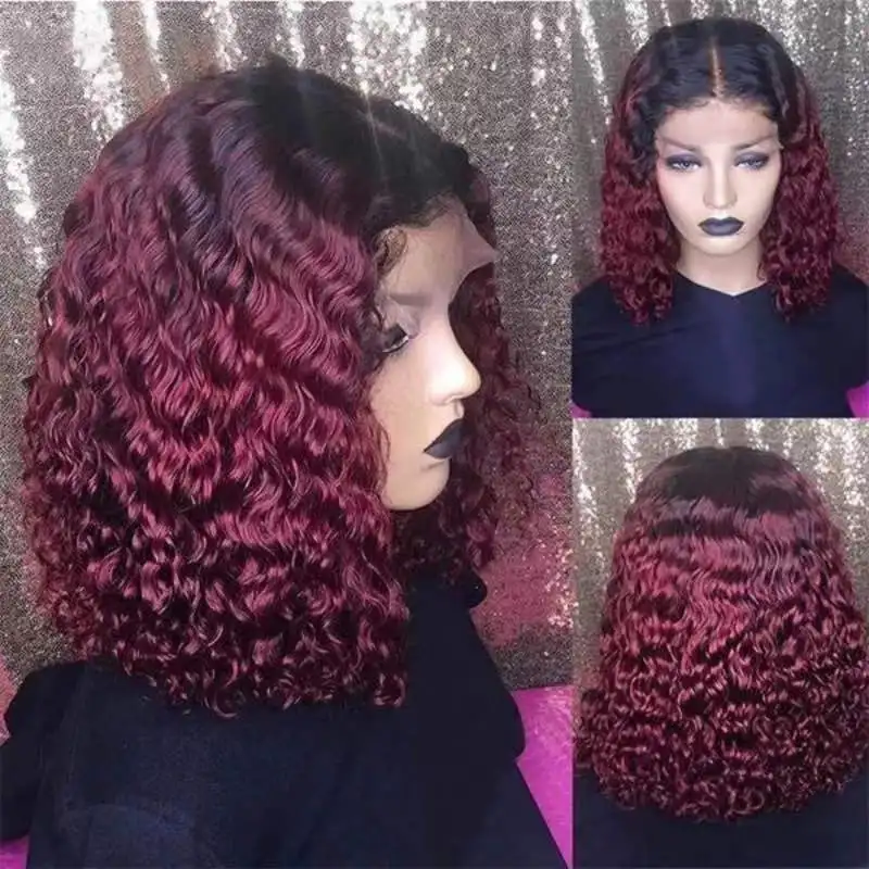 

New African Small Curly Wig European and American Wig Women's Gradient Color Short Curly Hair Synthetic Wig