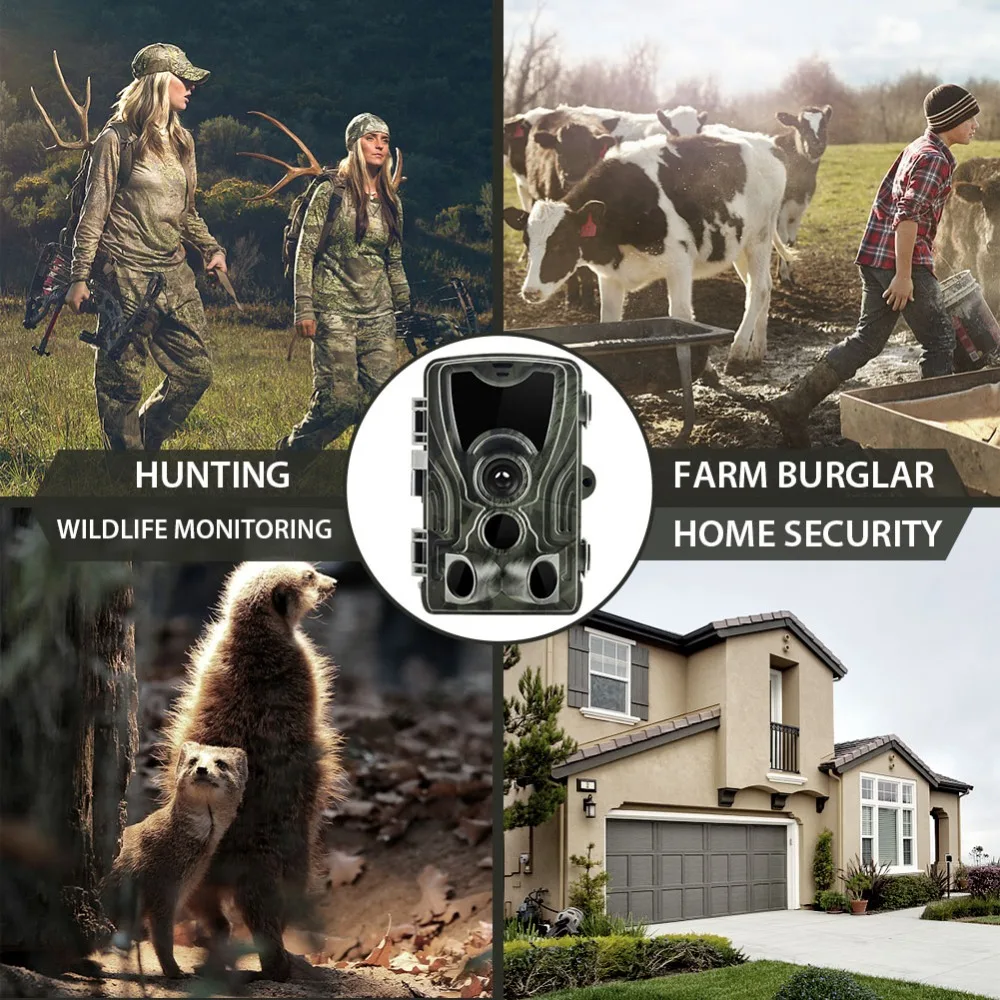 HC801A Hunting Camera With AA Battery 16MP Trail Camera IP65 Photo Traps 0.3s Trigger Time 940nm 1080P waterproof Camera