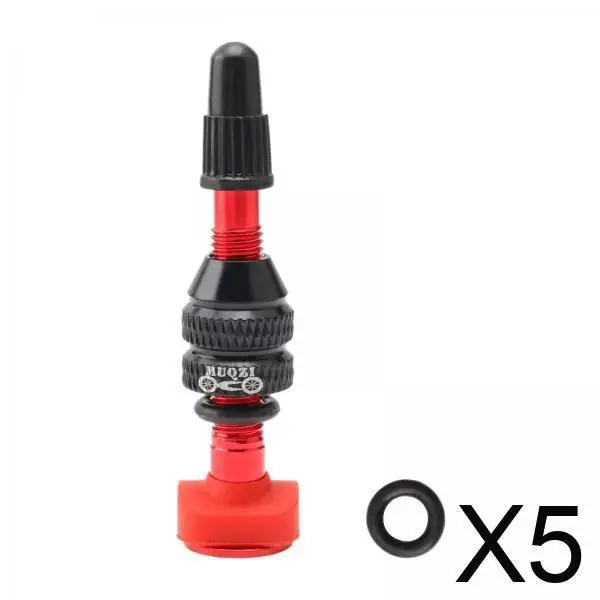 

5x Tubeless Presta Valve Bicycle Stem MTB Vacuum Nozzle Tubeless 40mm Red