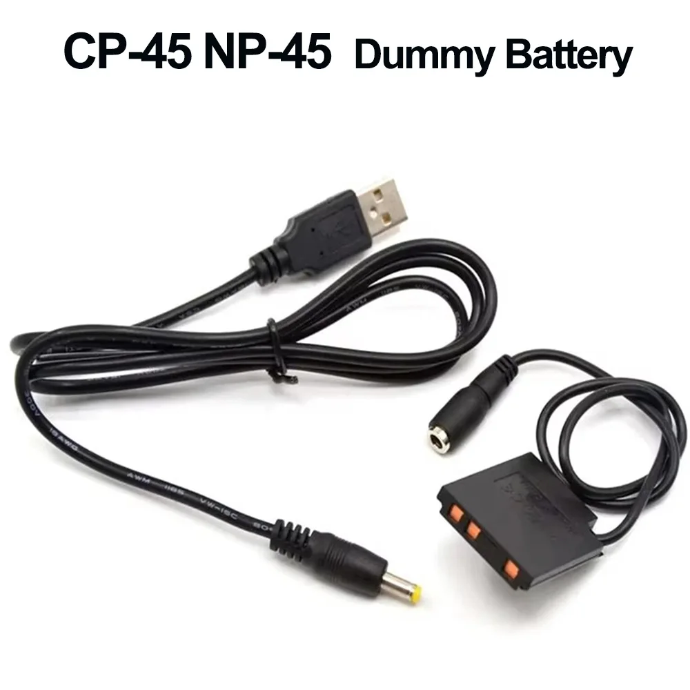 USB to DC Cable CP-45 NP-45 Li40B Li42B Dummy Battery for Pentax D-Li63 Fuji NP45 Nikon EN-EL10 KLIC-7006 Camera