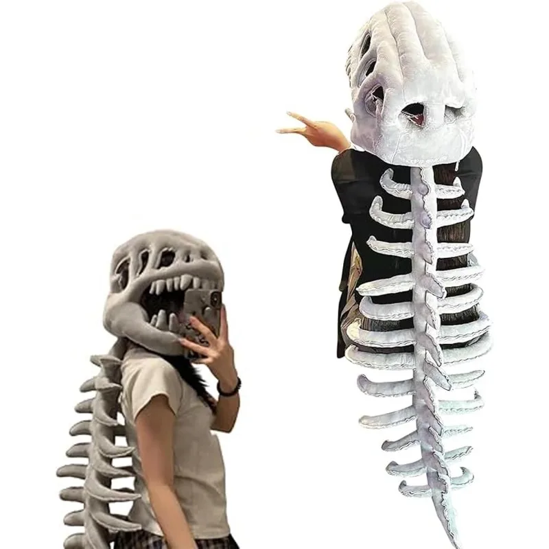 

3D Realistic Dinosaur Skeleton Costume Set, Fun Skeleton Dinosaur Costume, Stuffed Spines for Halloween and Everyday Wear