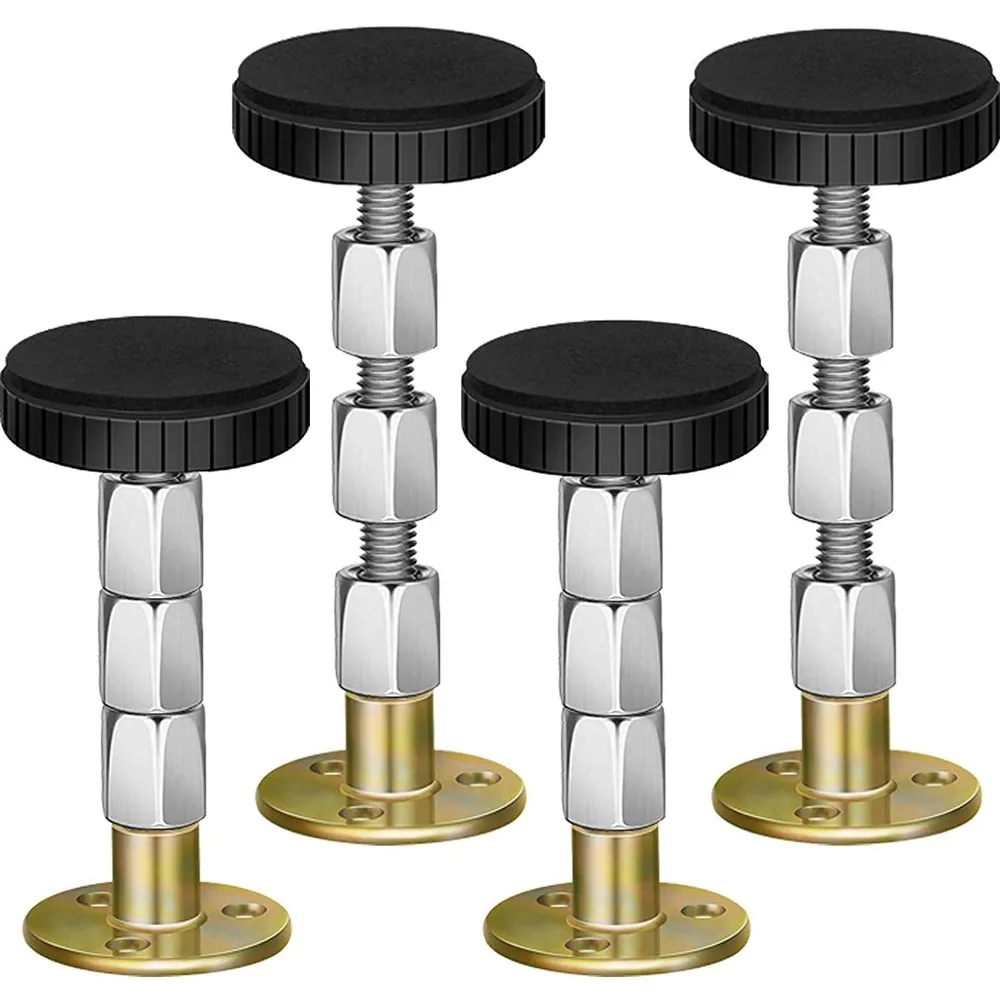 

Adjustable Threaded Headboard Stoppers Fixer, Bedside Antishake Telescopic Support Stabilizer, 4 Pack Metal Bed Frame Anti-Shake