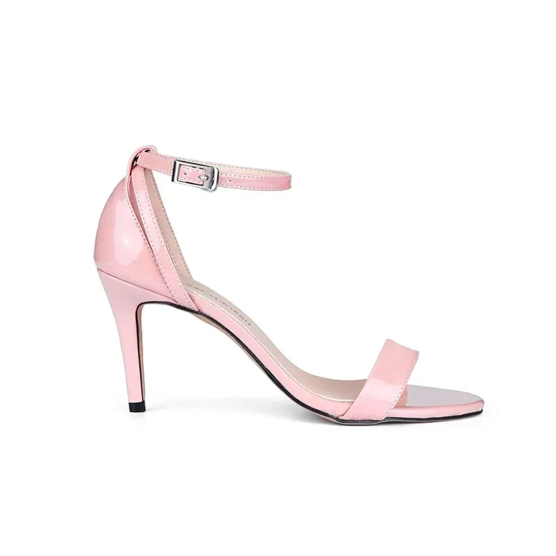 Sommer Frauen Sandalen Sexy Stripper Pumps Ankle Strap High Heels Flock Dame Gladiator Abend Stilettos Party Nude Hochzeit Schuhe
