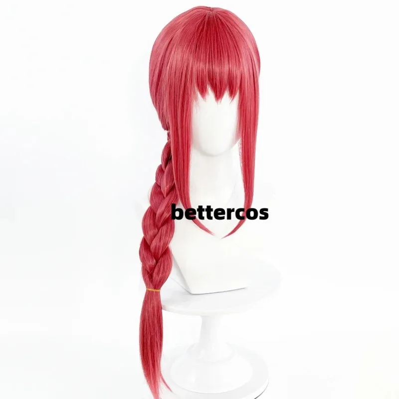 Disponibile Anime lungo rosso intrecciato da donna resistente al calore capelli sintetici parrucche Makima cosplay + cuffia per parrucca A; 56G;VU,;'89L;