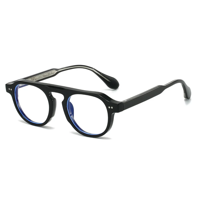 Trendy Protection Optical Glasses Vintage Oval Hong Kong Style Blue Light Blocking Eyewear for Women Men Unisex