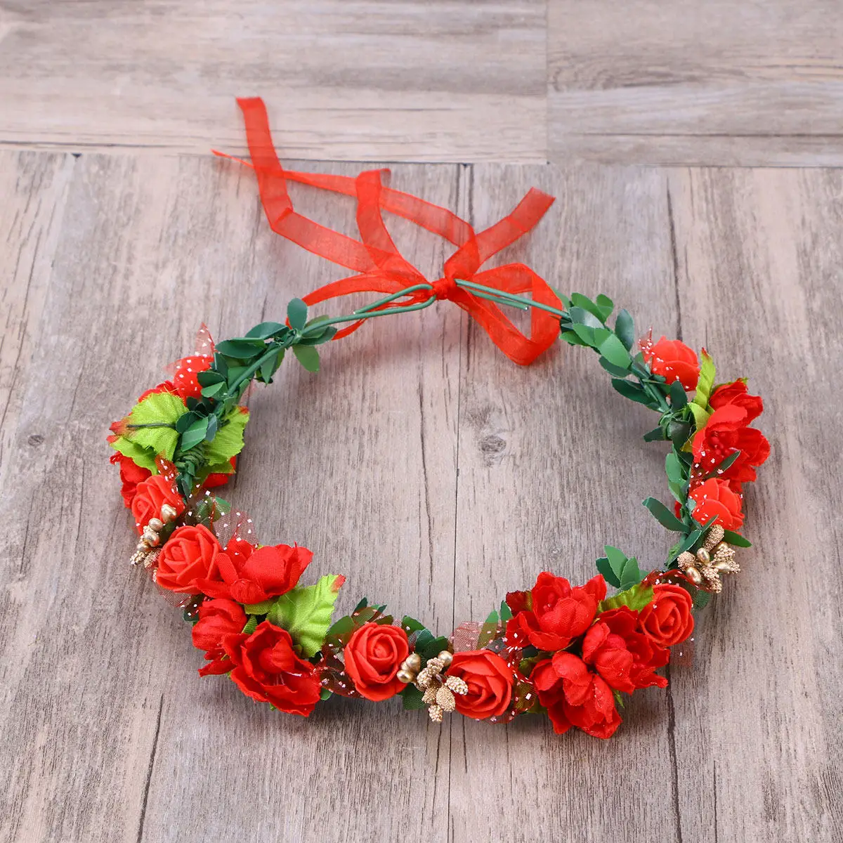 

Свадебная цветочная гирлянда-венок для головы: элегантная цветочная корона для невесты и подружек невесты, регулируемый размер, идеально подходит для годовщин и путешествий