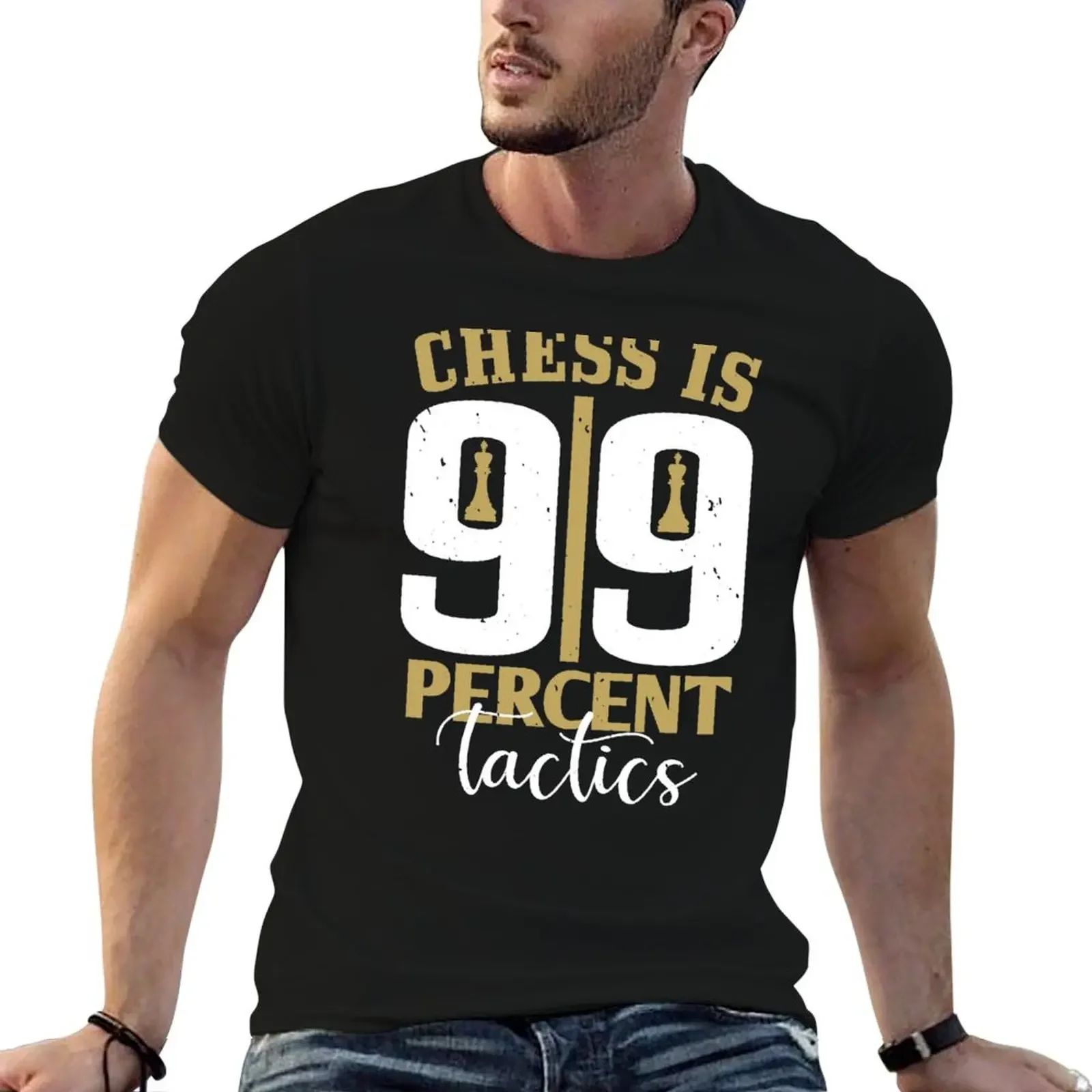 Chess is 99% tactics T-Shirt custom t shirt vintage clothes black t shirts for men