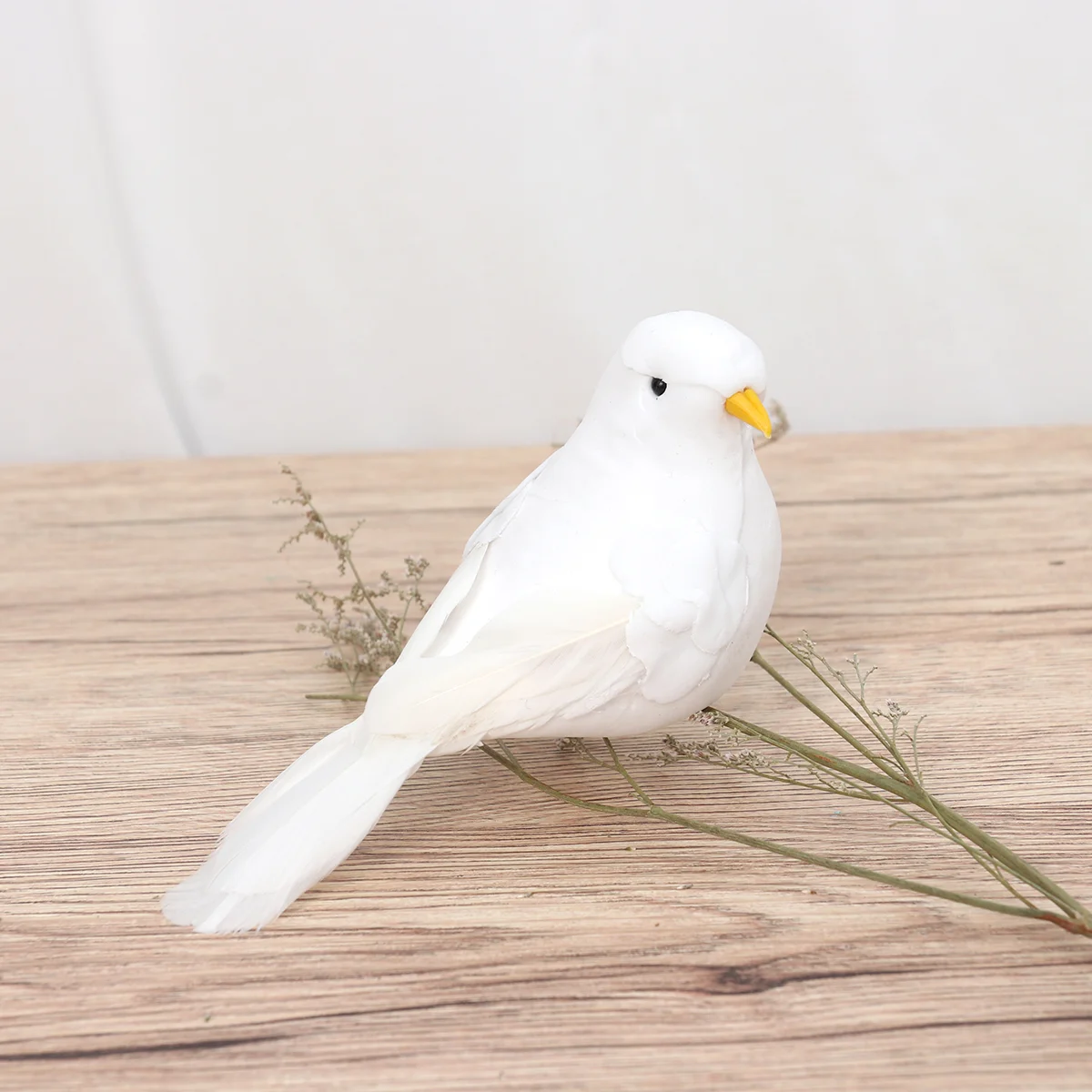 2PCS Artificial Birds Pigeons with Clips Photo Props Home Decoration artificial feature bird bird decoration