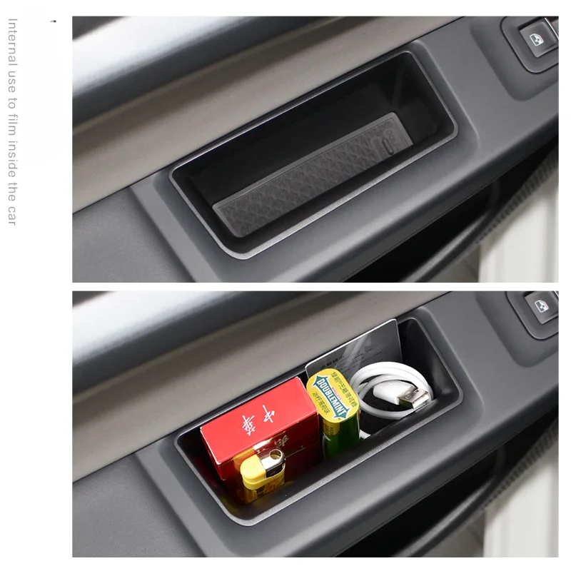 Autotür-Aufbewahrungsbox für VW Volkswagen Golf 8 MK8 2020–2023, seitlicher vorderer hinterer Türgriff, Taschen-Organizer, Behälterhalter, Tablett – Detail 1