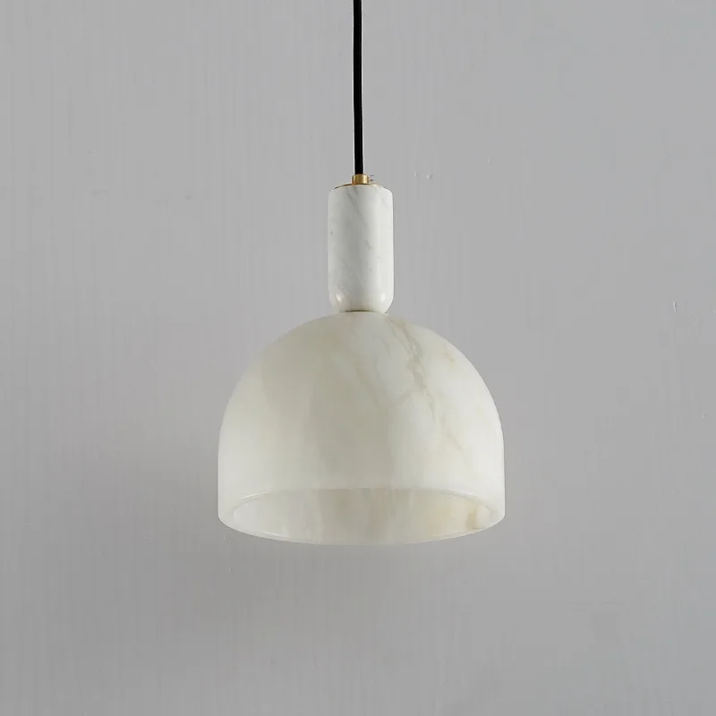 Spain Rotundity Natural Marble Ceiling Pendant Lights Brass Hanging Lamp Moden Living Room Bedroom Restaurant Kitchen Chandelier