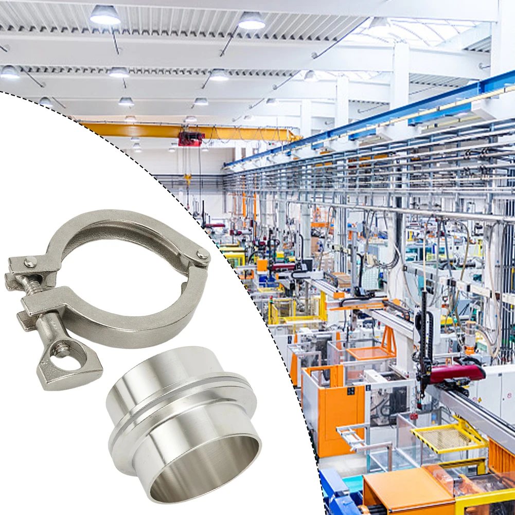 Sanitary Pipe Tri-Clamp Ferrule Weld Set PTFE Gasket Silver Stainless Steel Accessory SS304 Ferrule High Quality