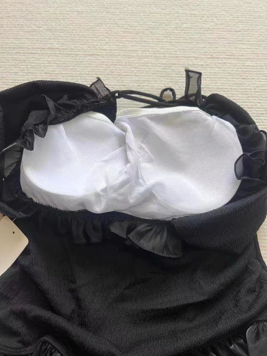 Traje de baño de una pieza para niña, traje de baño de Color sólido, ajustado, Sexy, Fairycore, moda coreana, elegante, a la moda, piscina, Ins