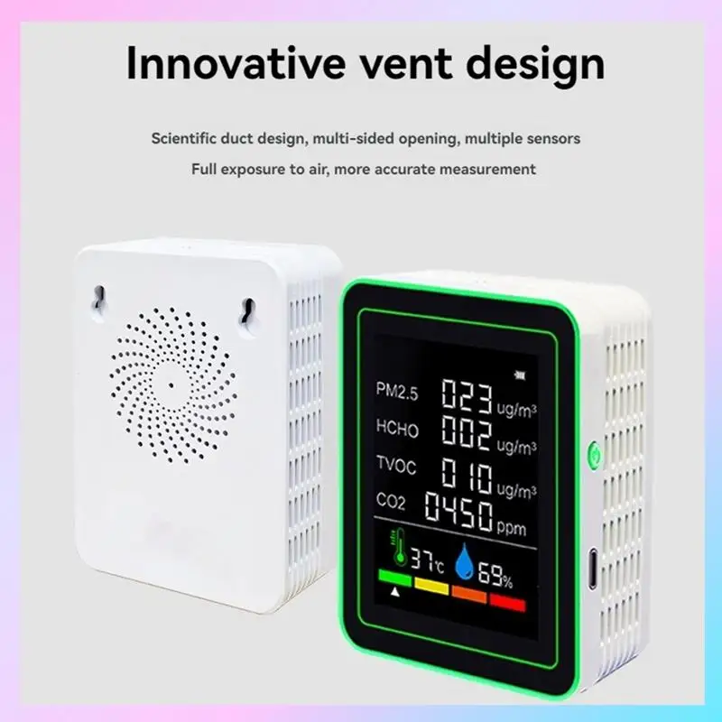 

AB25-Total Smart Wi-Fi Датчик качества воздуха Многофункциональный охранник CO2/TVOC/HCHO/PM2.5/температура/влажность