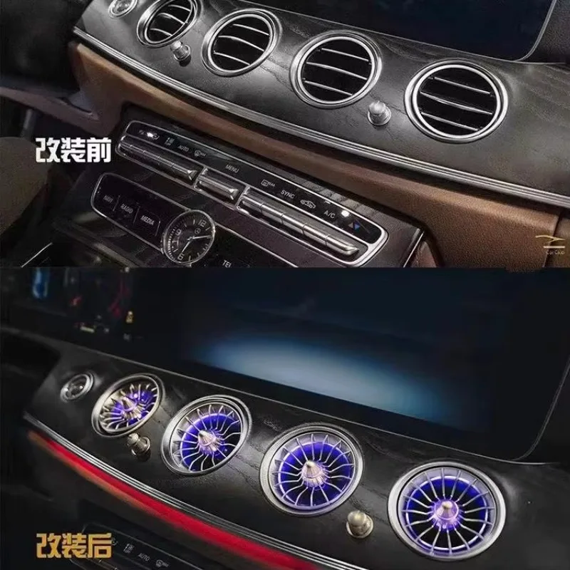 64-Color Glare Atmosphere Light Car Front Rear Luminous Turbine Air Outlet For Mercedes-Benz E-Class W213 Auto Interior Lighting