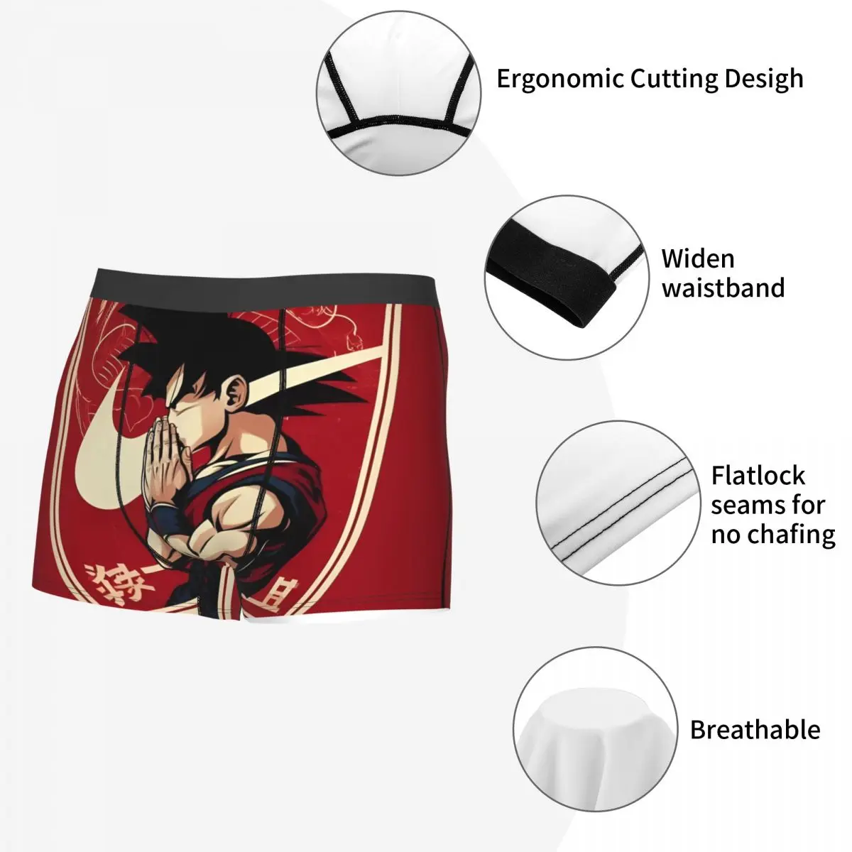 Homem dragon ball inspiro nike roupa interior sexy boxer shorts calcinha homme cuecas macias plus size