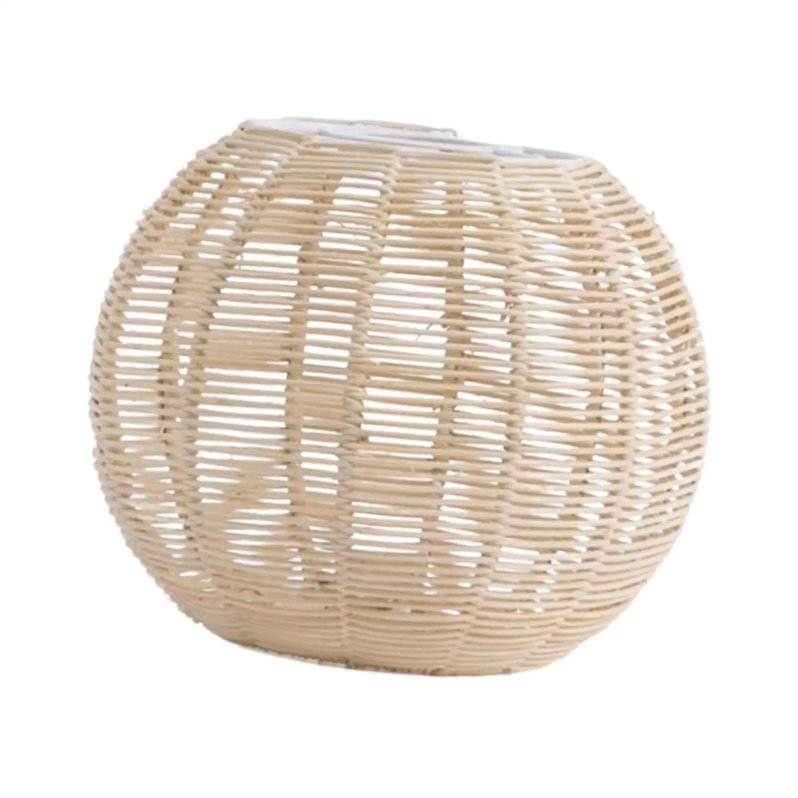Handwoven Rope Rattan Lampshade Boho Ceiling Pendant Lamp Light Cover Retro Chandelier Shade Art Decor for Home Bedroom Swag