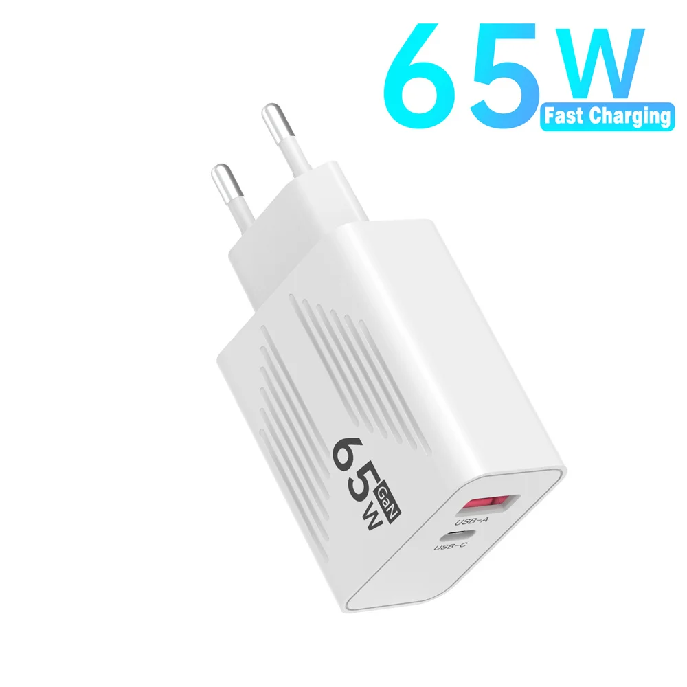 

65W GaN USB Type C Charger Fast Charging Phone Charger Power Adapter For iPhone Samsung Xiaomi Huawei EU/US/UK Plug Wall Charger