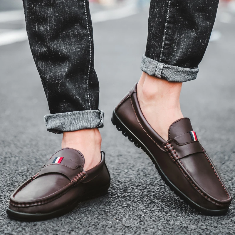 Mocasines de estilo minimalista para hombre, zapatos cómodos para caminar, oficina, conducción al aire libre, ocio, negocios, cuatro estaciones