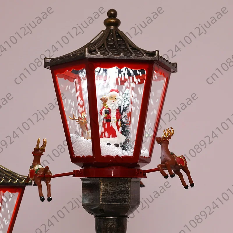 Christmas street lamp wrought iron floor wind European retro garden snow set props decoration retro snow