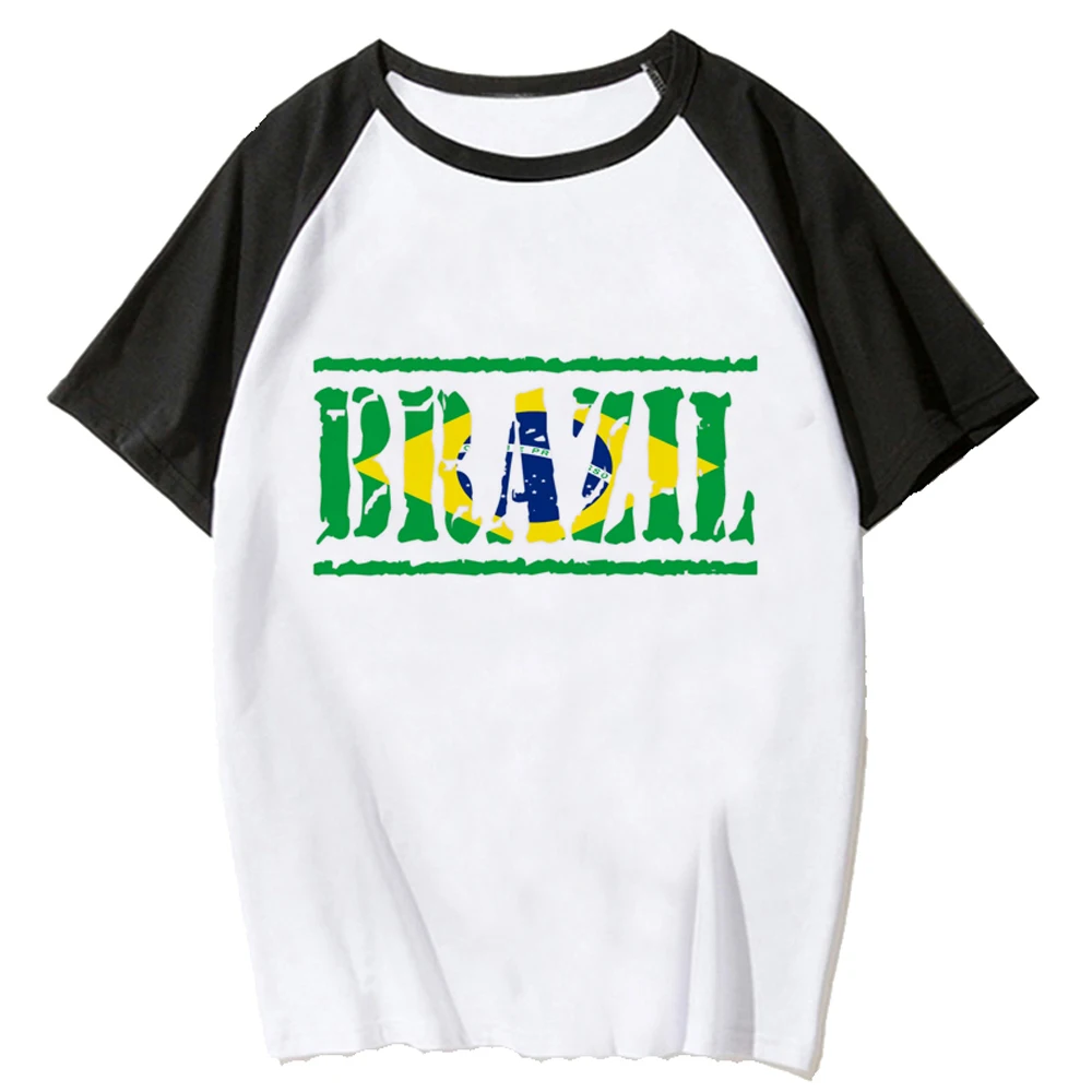 Brazil Flag tshirt women comic top girl harajuku clothing