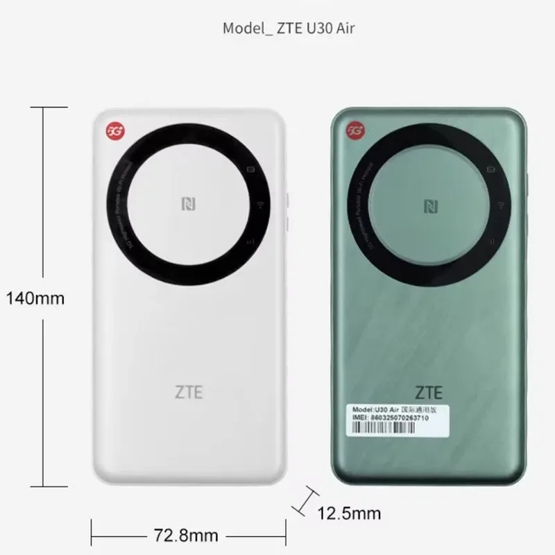 ZTE 5G Pocket WiFi U30 Air 4500mAh Type-C 867Mbps 2.4/5 جيجا هرتز ثنائي النطاق نقطة اتصال محمولة 5G 4G LTE بطاقة Sim راوتر متنقل