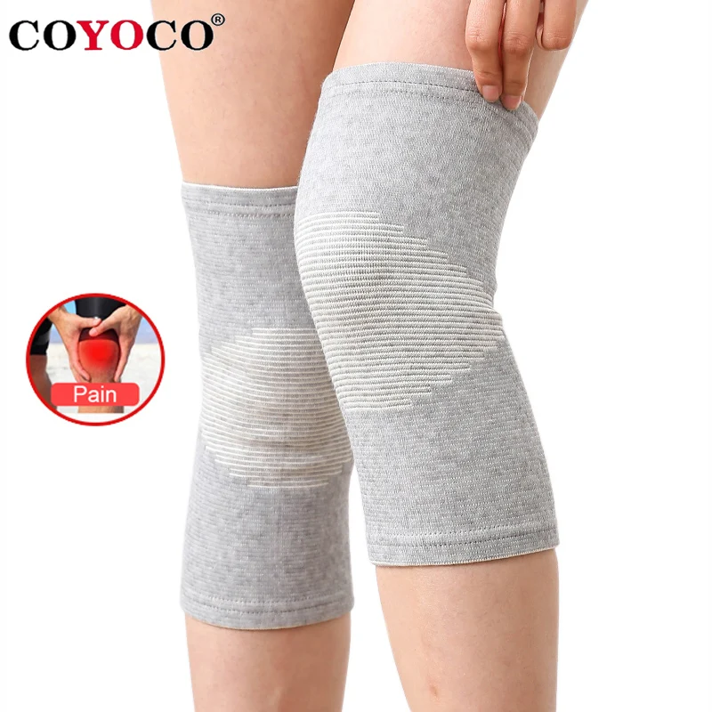 1 Pcs Knee Pads Support Protector COYOCO Leg Arthritis Injury Gym Knee Sleeve Elasticated Bandage Charcoal Knitted Warm Kneepads