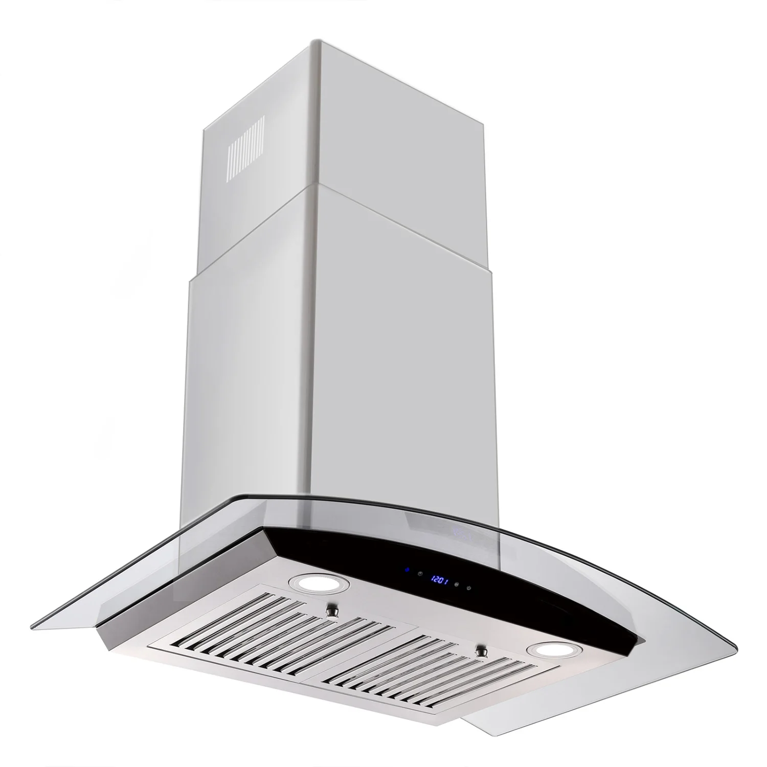 Tieasy 30 inci 700 CFM kaca tombol sentuh dengan lampu Led baja nirkarat KitchenRange Hood Hood