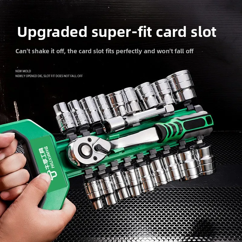

Cross-border industrial grade houschrome molybdenum steel full set of large, medium and small flying 72-tooth ratchet wrench set