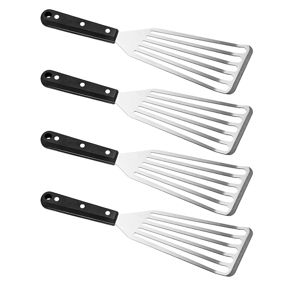 

4 Pcs Fish Spatula Stainless Steel Ergonomic Handle Smooth Surface Portable Cooking Shovel Kitchen Gadget Anti Scalding Tool
