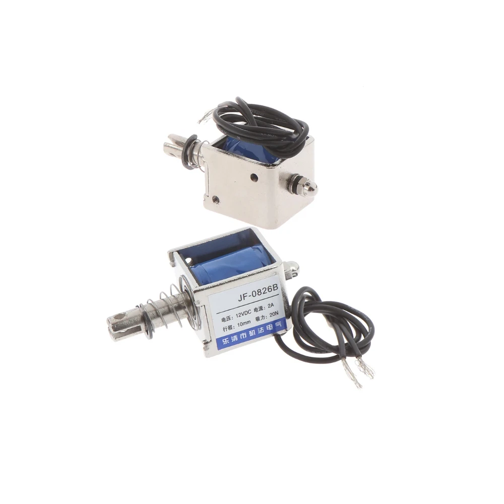 JF-0826B 24V/A 12V/2A 10mm 20N Push Pull Type Open Frame Solenoid Electromagnet for Industrial Use