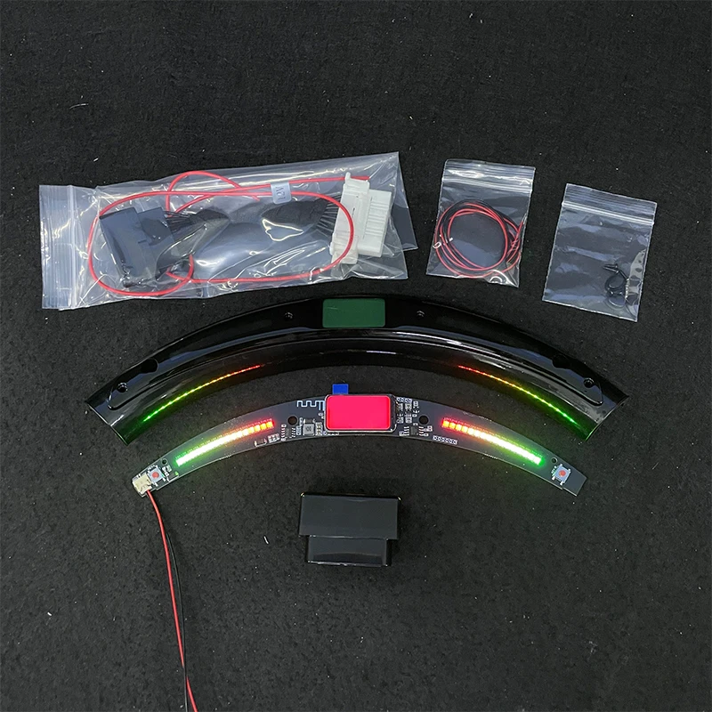 Suitable for all car LED kits, digital display, steering wheel, universal custom shift indicator lights, with OBD2 module kit