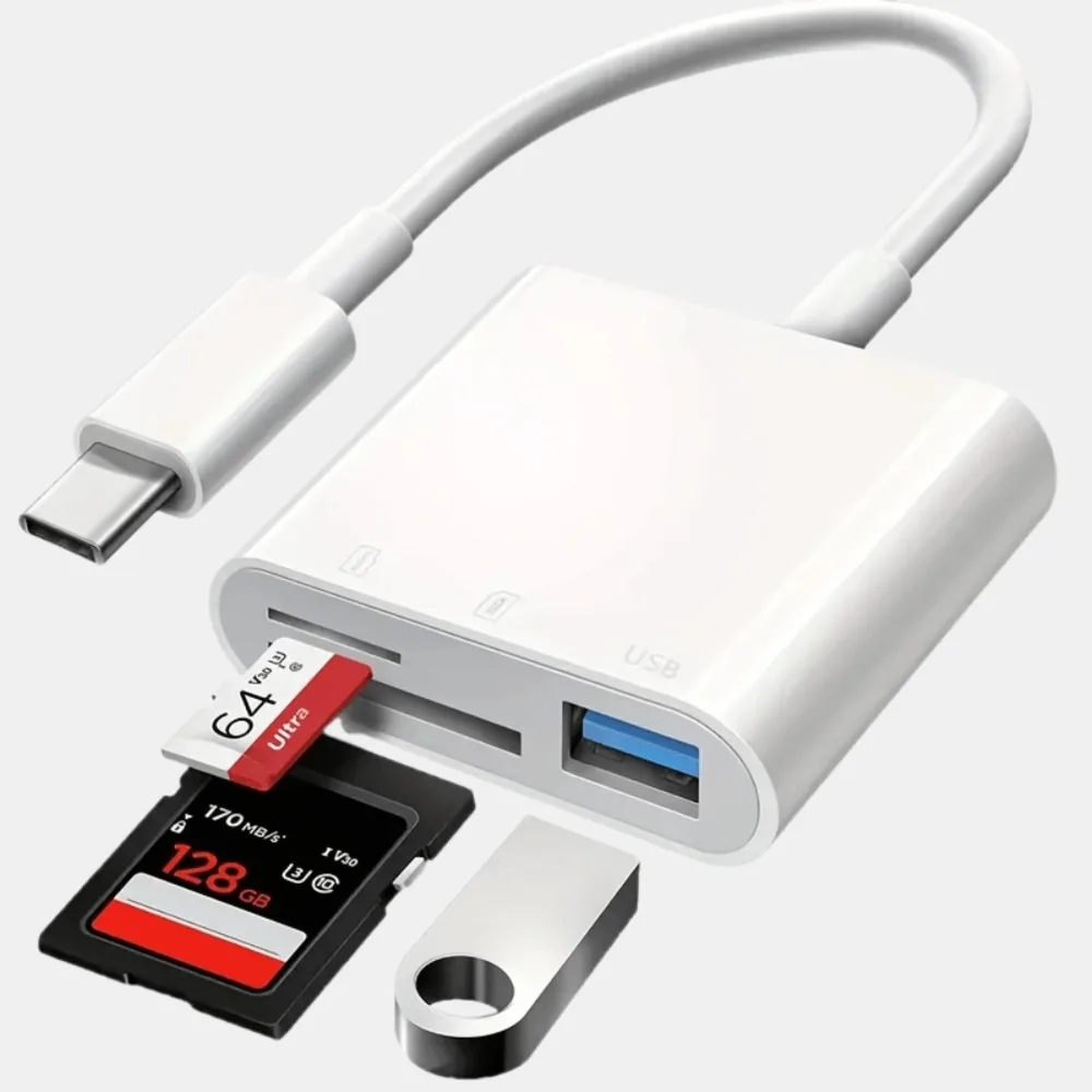 USB-C OTG Card Reader Compact Portable High Speed SD TF Micro SD Adapter