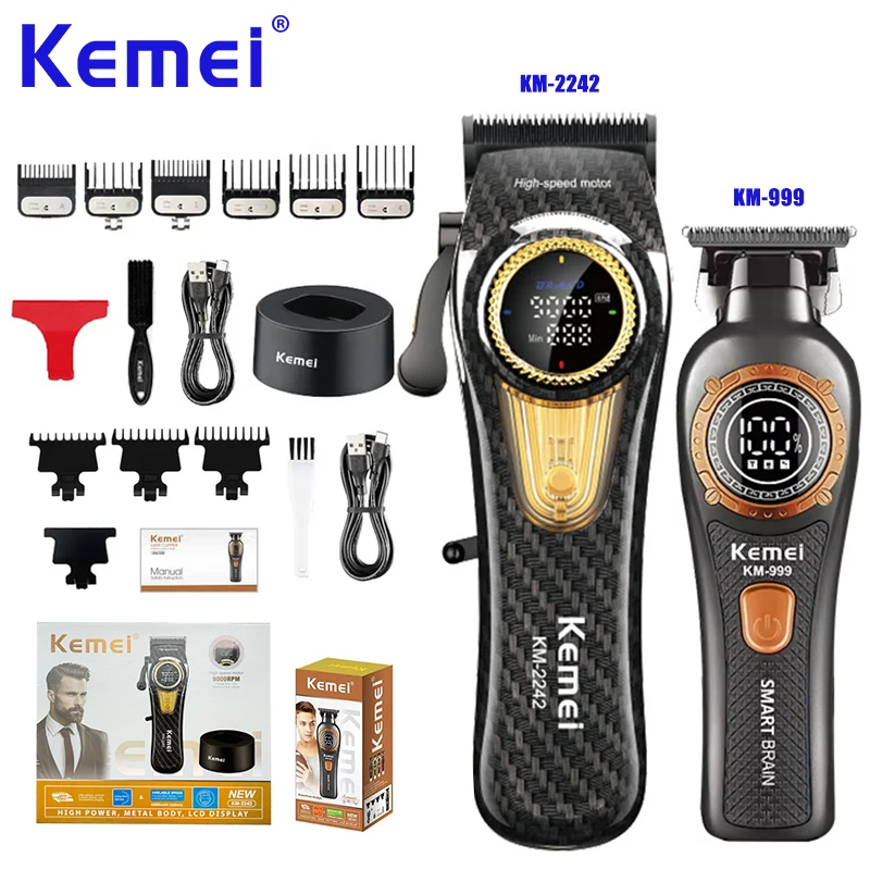 

Kemei Big Power Hair Clippers Rechargeable Cordless Hair Trimmer Professional Electric Hair Cutting Machine,KM-2242,KM-999,Kit