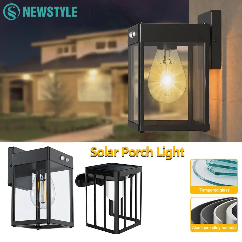 

Solar Metal Wall Lanterns Outdoor Motion Sensor Vintage Solar Front Door Post Lights Waterproof Solar Security Lights Fence Gard