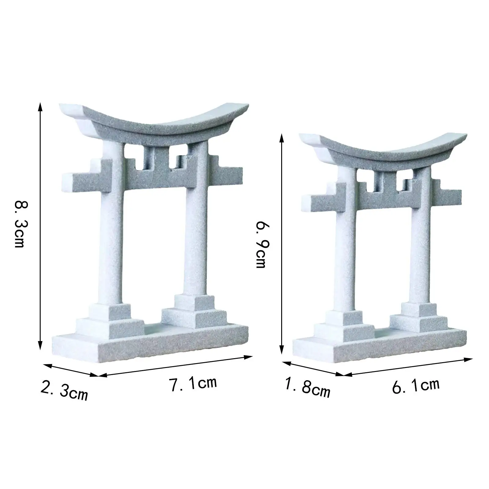 2x Aquarium Decor Imitation Stone Torii Gate PVC Accessories Japanese Torii Gate Miniature Statue Aquarium Torii Torii Ornaments