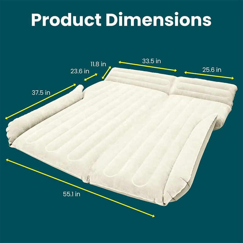 Extra Tough Enhanced SUV Air Mattress Ultra‑Thick PVC USB Powered Foldable Portable Modern Bed for Cars & SUVs Camping