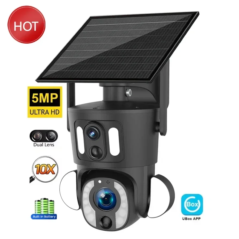 

Regis 5MP 10X Optical Zoom Camera Ptz Dual Lens Solar Powered Surveillance Camera WIFI CCTV Solar Camera 4G Sim Card