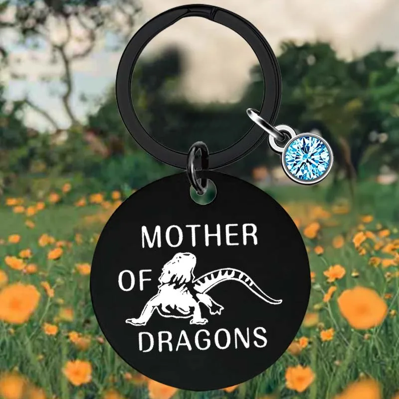 Bearded Dragon Gift Key Chain Ring Mother of Dragon keychains pendant Reptile Lover Gift Lizard Gift Mother Gift