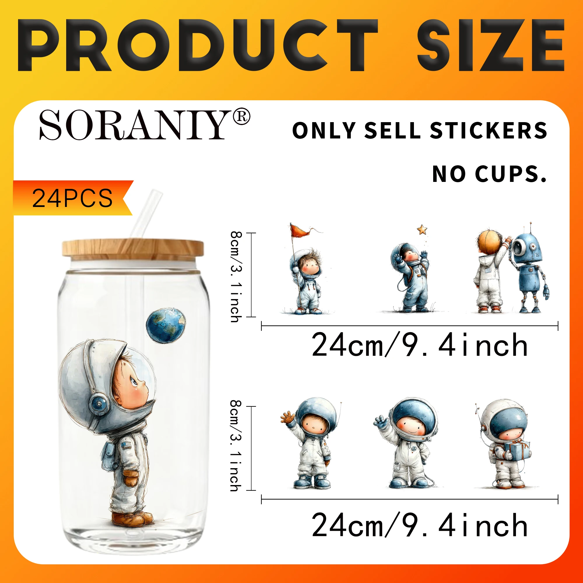 24PCS/Set Stiker Transfer UV D - Rdta Tank Glass ulasan dan harga