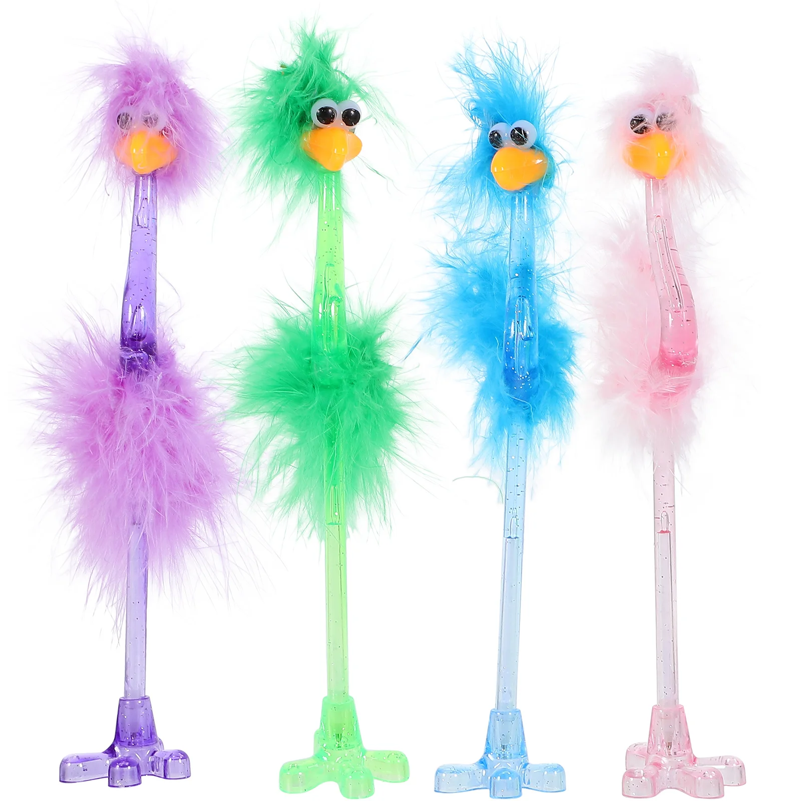 

4 pcs Ballpoint Pen Stationery Ostrich Shape Novelty School Kids Writing Supplies Smooth Line General Use