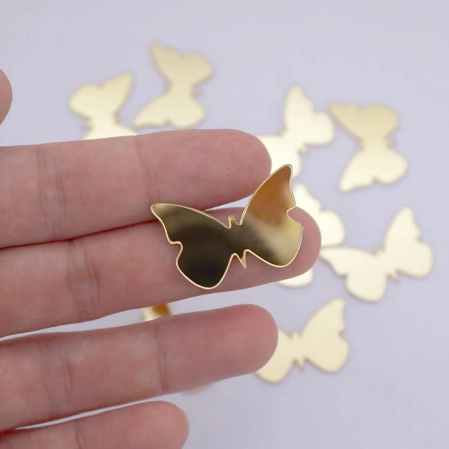 100pcs Small Butterflies Wall Mirror Sticker 3D Acrylic Mirror Sticker Wedding Decoration Party Decor