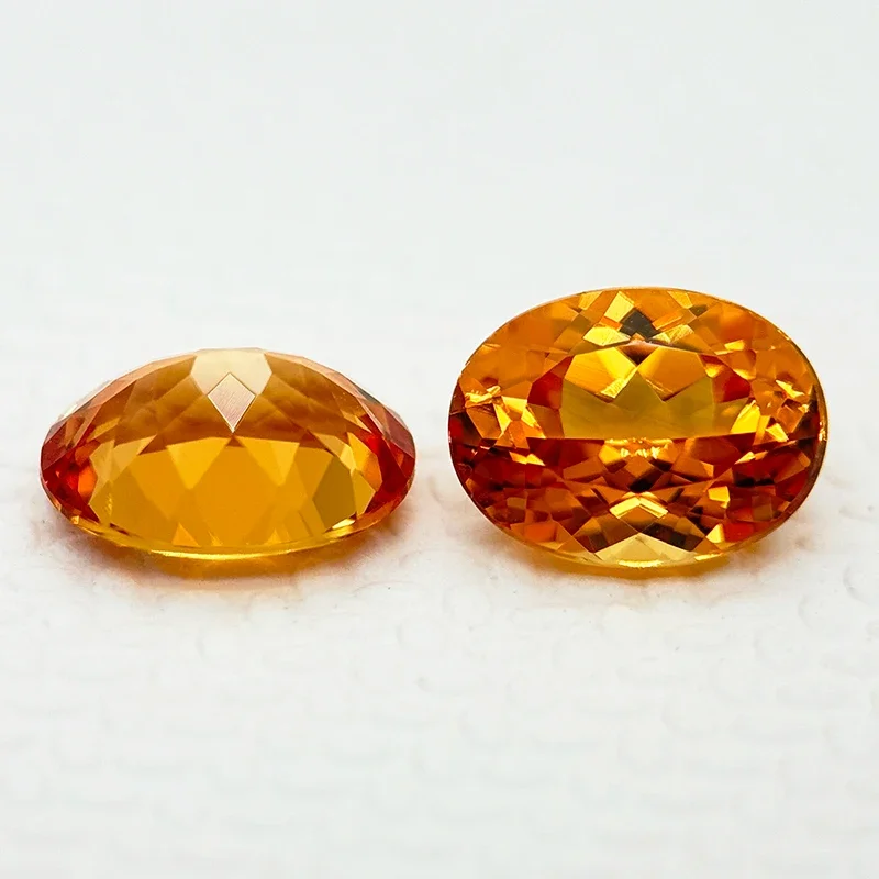 Im Labor gezüchteter Saphir im Ovalschliff, orange Farbe, loser Edelstein für DIY-Schmuckherstellung, Hauptmaterialien wählbar, AGL-Zertifikat. – Detail 6