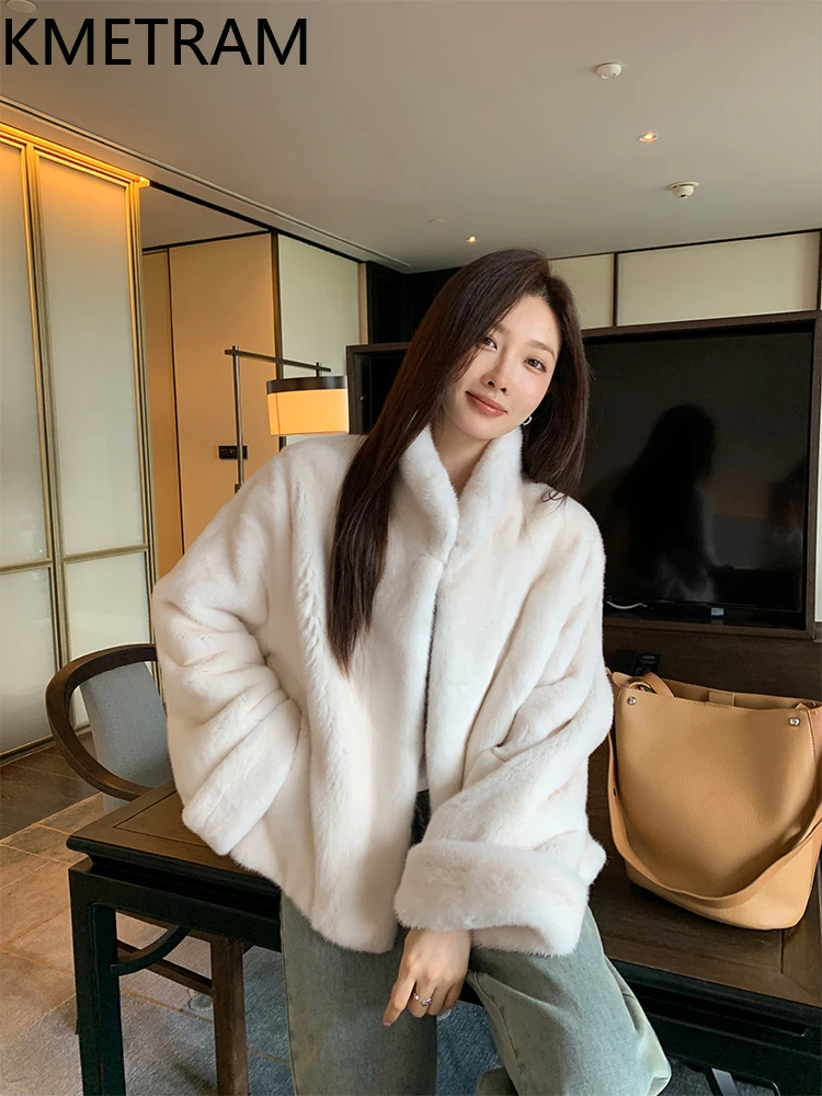 เสื้อแจ็คเก็ตขนมิงค์แท้ 100% สำหรับผู้หญิง เสื้อโค้ทขนสัตว์แท้คุณภาพสูง ปกตั้ง หรูหรา เสื้อผ้าฤดูหนาวสำหรับผู้หญิง แจ็คเก็ตขนเฟอร์ 2025 шуба