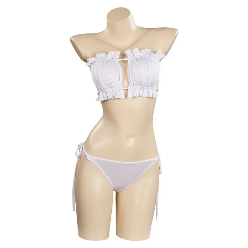 Genshin Impact ชุดว่ายน้ำคอสเพลย์ผ้าพันแผลจับจีบ Raiden shogu บิกินี่ชุดอาบน้ำชายหาดคลุมขึ้นฤดูร้อน