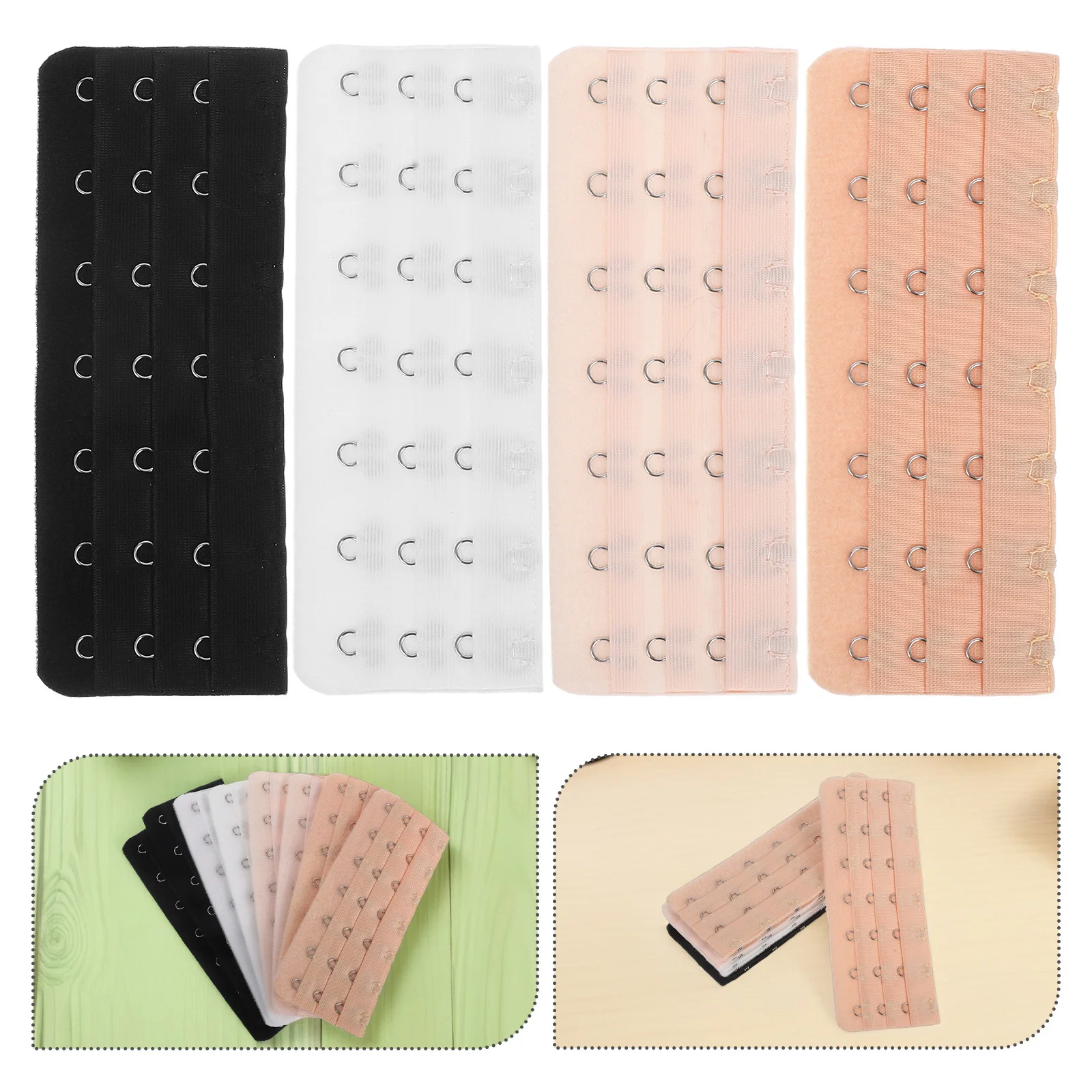 

8Pcs Bra Extender -Hook Back Band Extension Adjustable Soft Elastic Strap Maternity Nursing Underwear Lingerie Extension