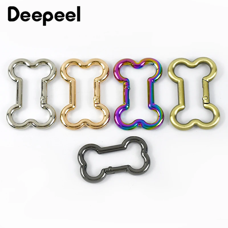 5/10Pcs Deepeel 20-38mm Metal Spring Bag Buckles Bone Snap Clasp Keyring Dog Chain Rings Connect Carabiner Hook Bags Accessories