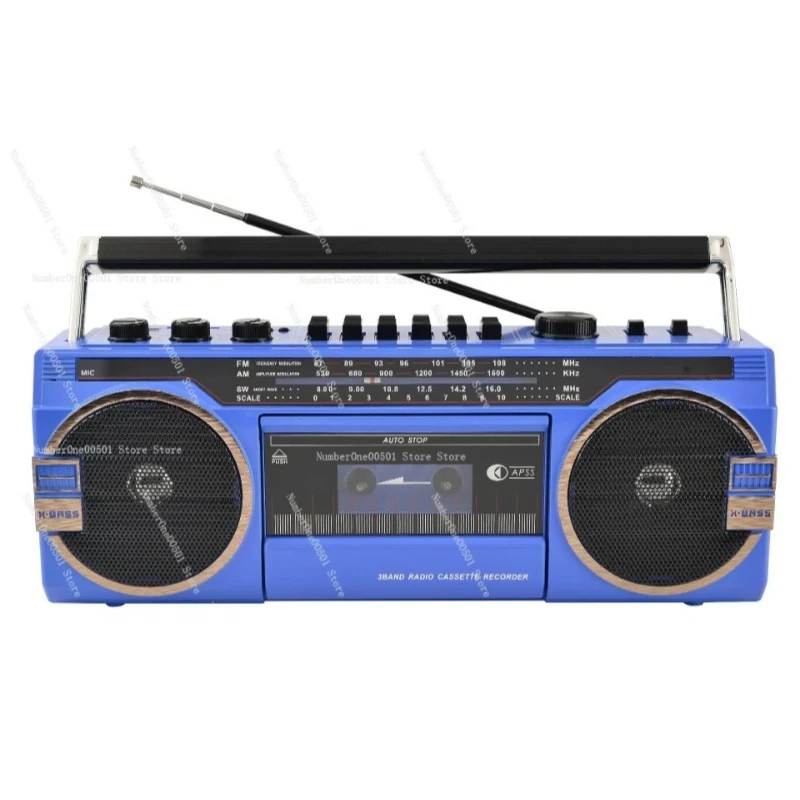 Vintage Style Cassette Player Radio Recorder with USB SD Card Bluetooth Multi Band Sound System -LBW001