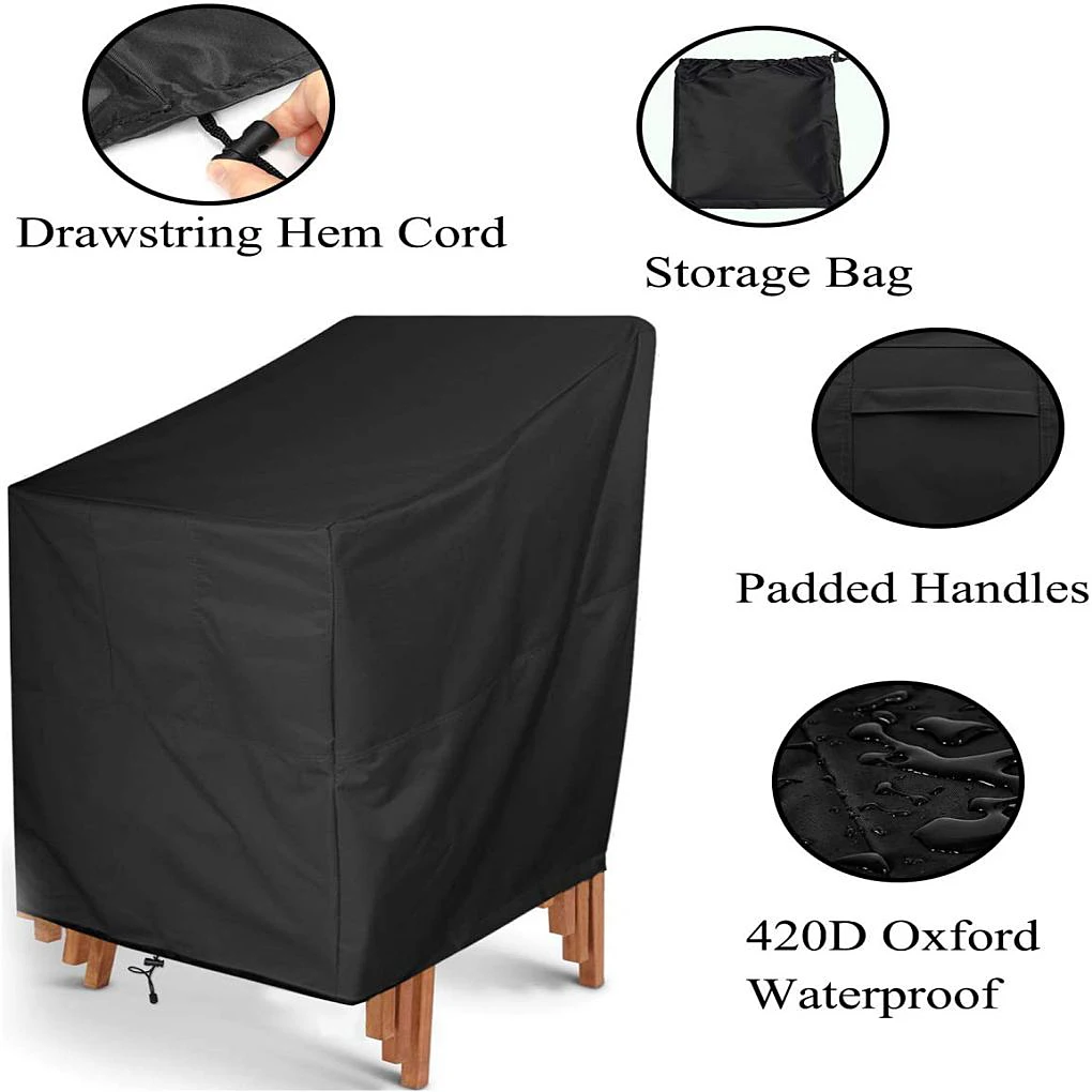 Patio Chair Cover Outdoor Garden Furniture Protector Reusable Heat-dissipated Balcony Table Household 68x68x72cm/68x68x120cm