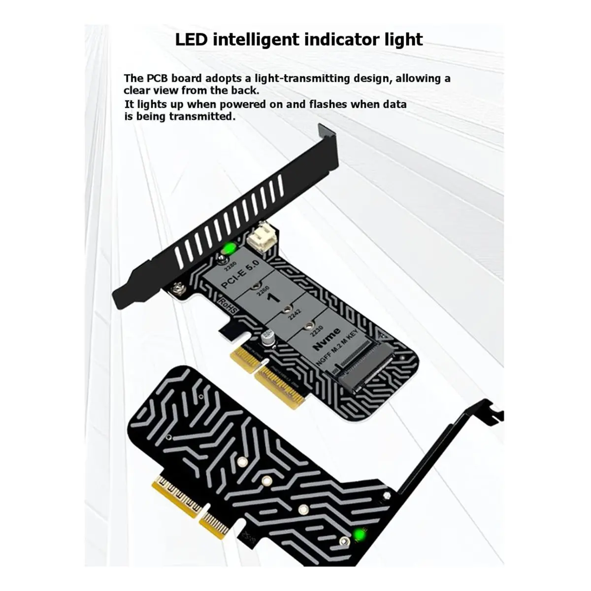 

Адаптер-карта расширения M.2 NVMe SSD на PCIe X4 PH4215, полноразмерная, поддерживает PCIe 5.0 для 2230/2242/22