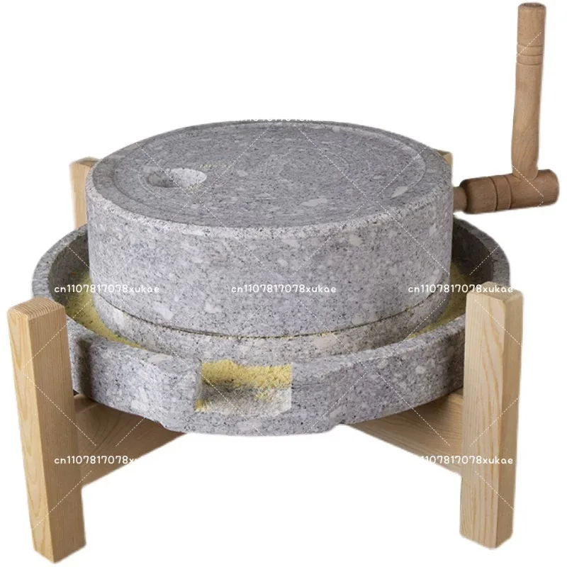 Handmade Mini Stone Mill Grinder, Small Manual Soybean Milk Machine for Home